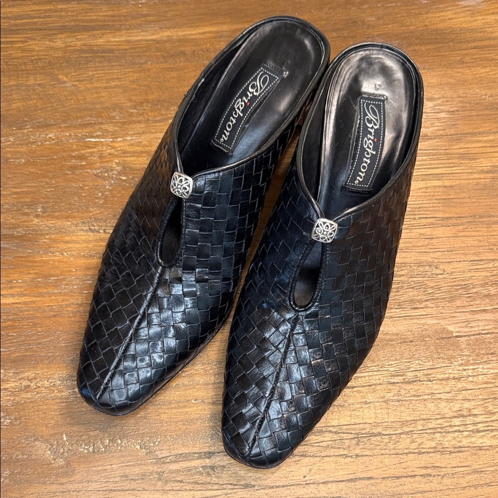 Brighton Tynan Woven Leather Mules View 2